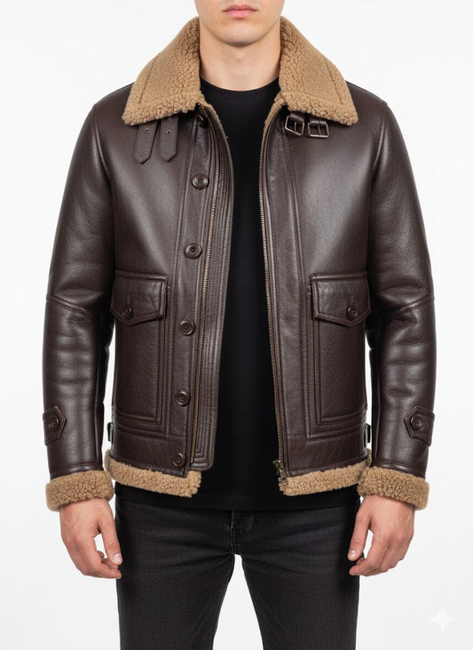 Shearling Brown Leather Jacket