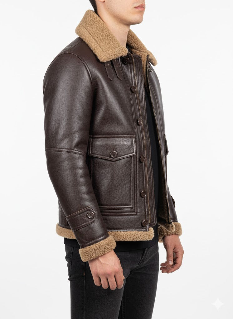 Shearling Brown Leather Jacket