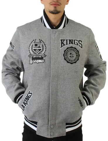 LA Kings Gray Wool Varsity Jacket