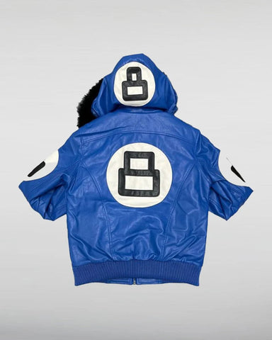 8 Ball Multiple Colors Bomber Hooded Leather Jacket