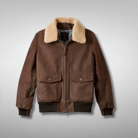 Golden Bear leather bomber jacket