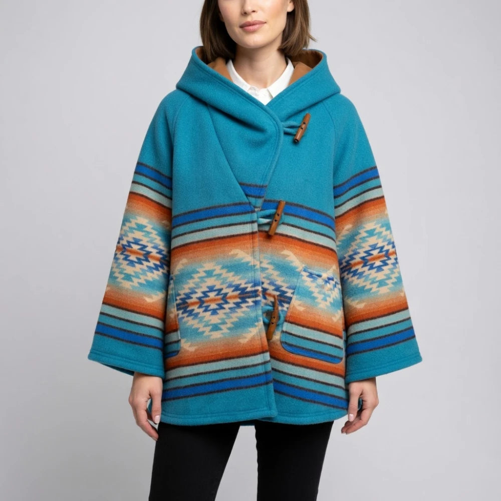 Shop Kelly Reilly Blue Blanket Jacket  