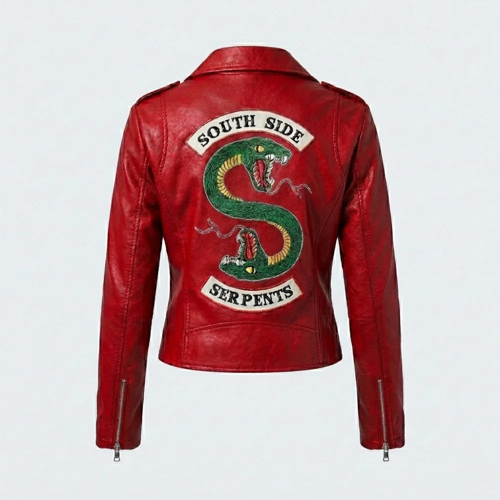 Shop Southside Serpents Leather Jacket red