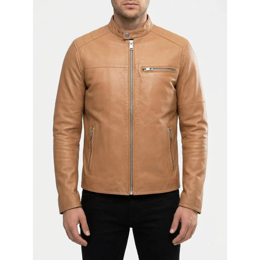 Shop tan brown leather jacket for men