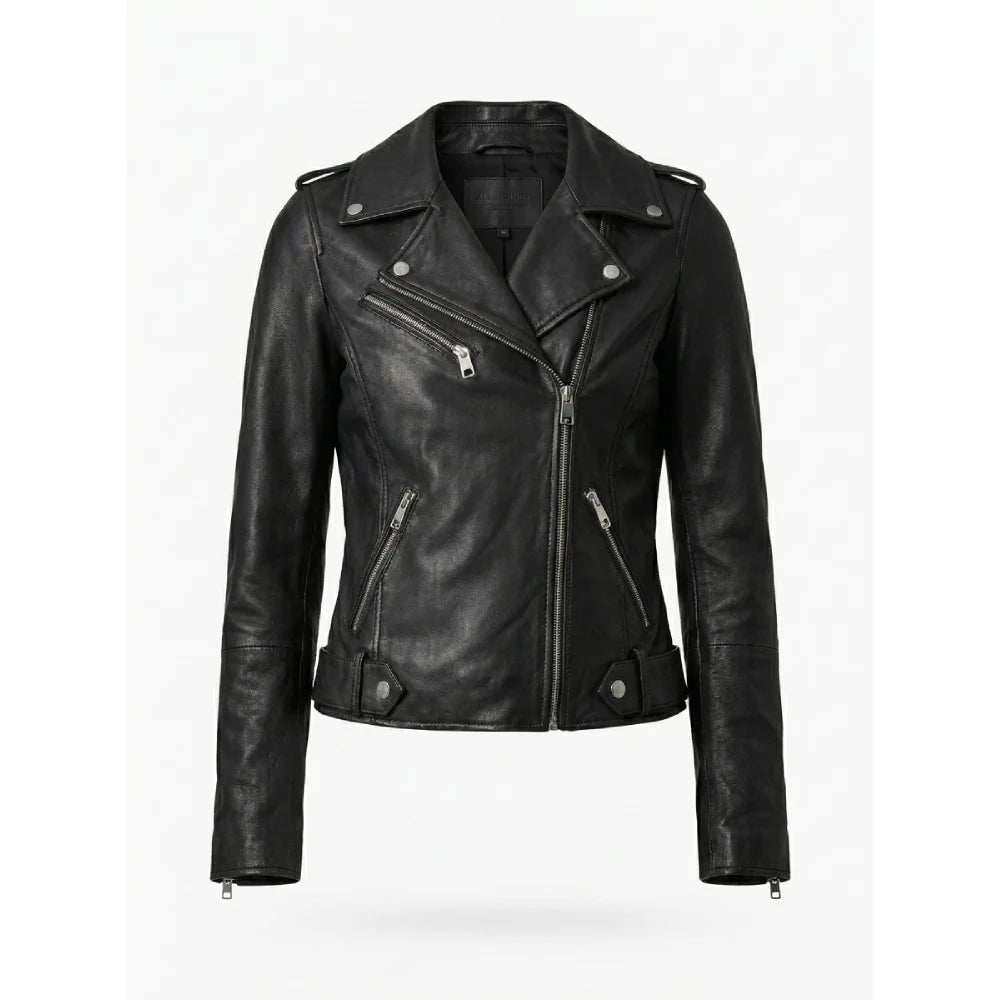 Shop womens black biker jacket online