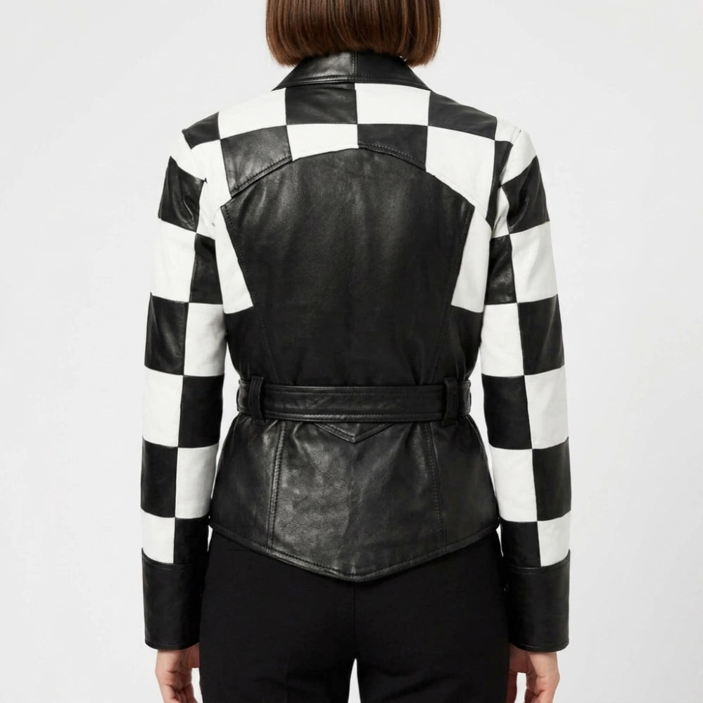Sinners Hailee Steinfeld Black and White Checkered Jacket