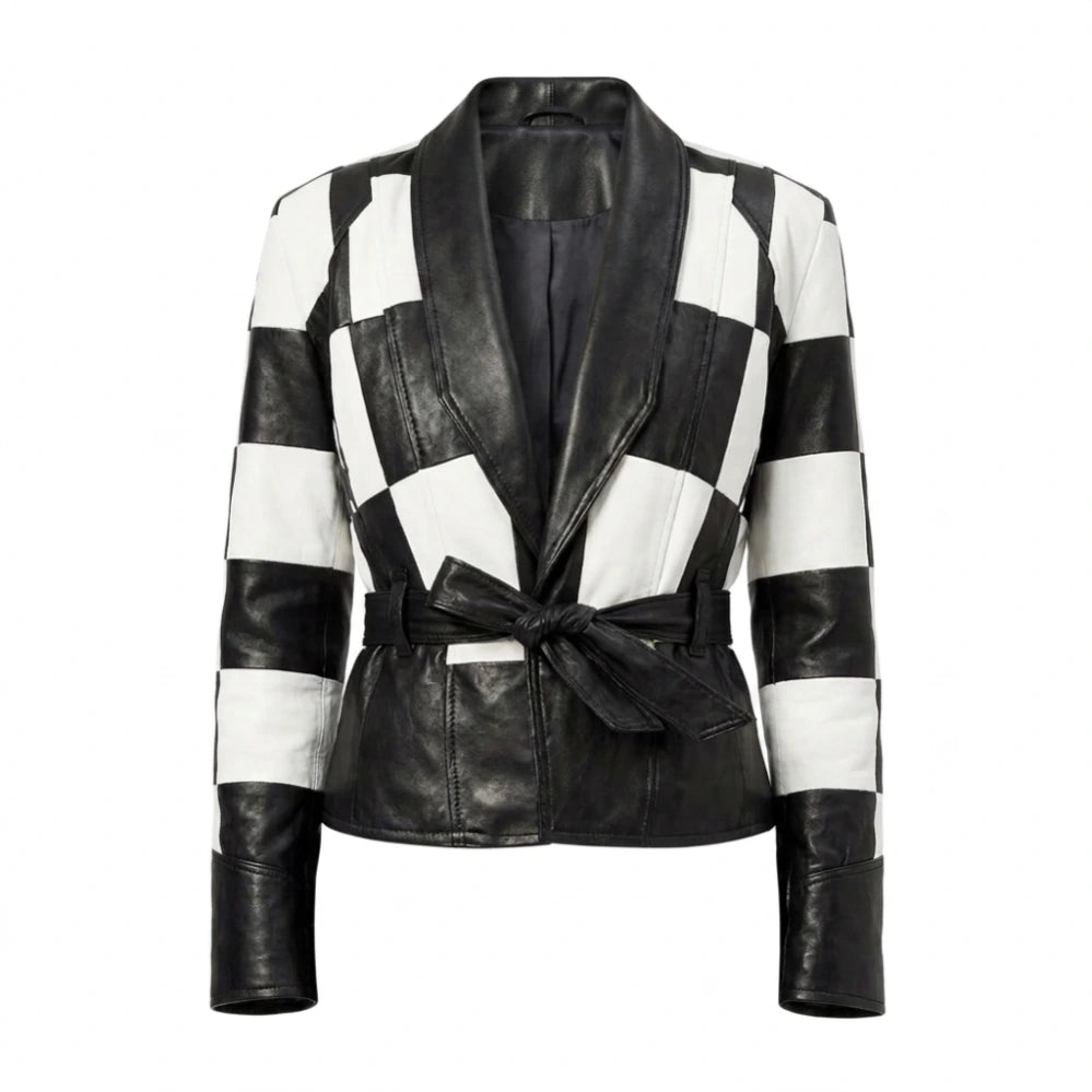 Sinners Hailee Steinfeld Black and White Checkered Jacket