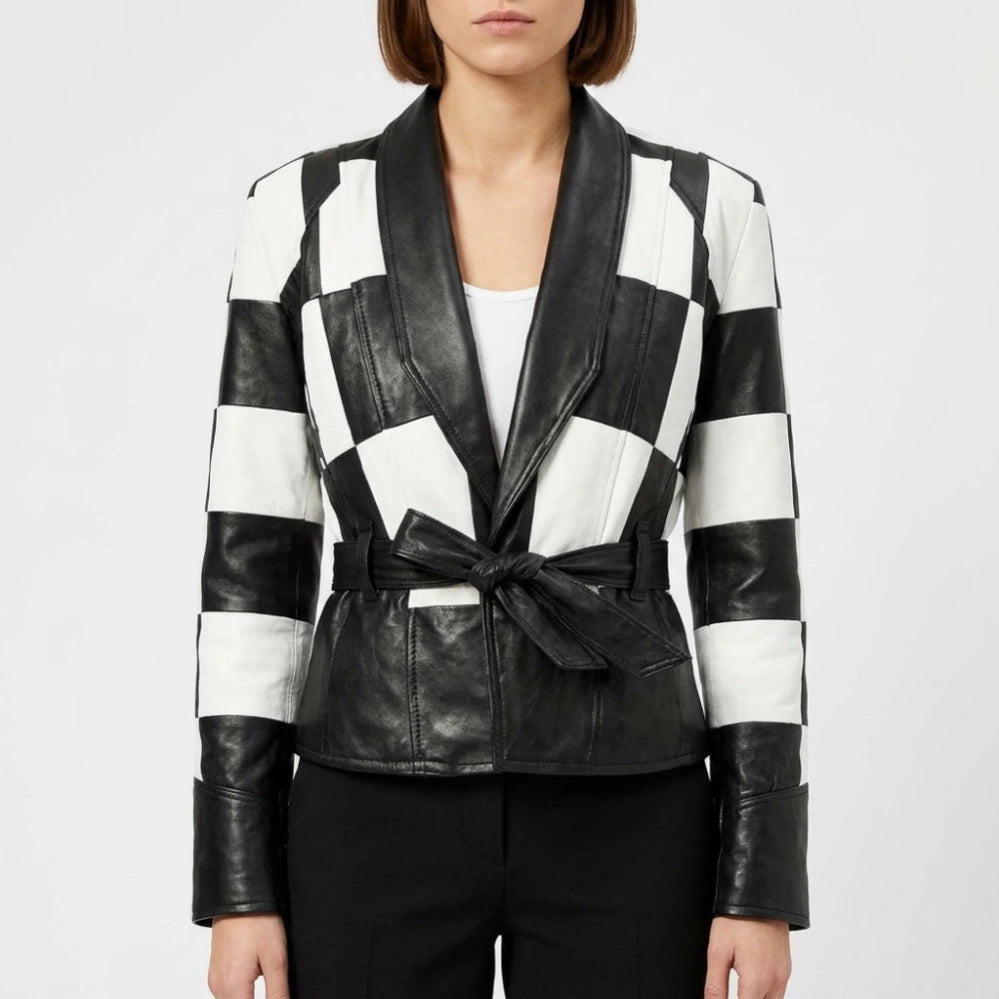 Sinners Hailee Steinfeld Black and White Checkered Jacket