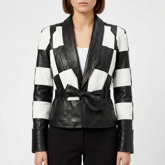 Sinners Hailee Steinfeld Black and White Checkered Jacket
