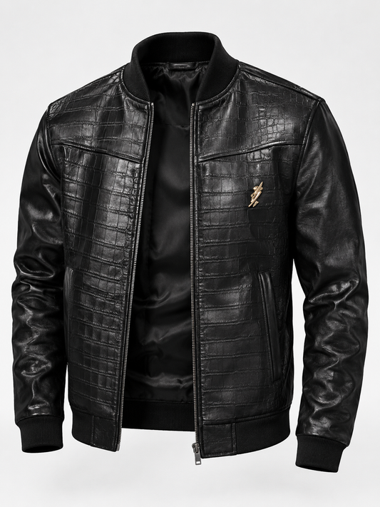 Watch What Happens Live Snoop Dogg Black Leather Bomber Jacket