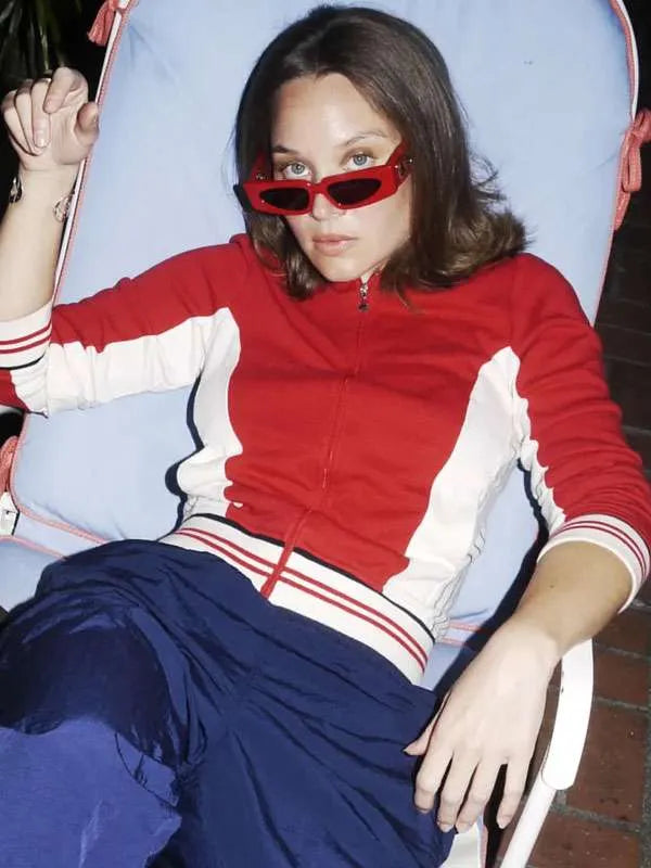 12. Image Alt Tags
Sonja Gerhardt The Club Retro Red and White Track Jacket