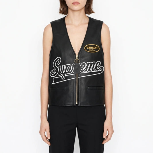 Supreme x Vanson Spider Web Leathers Vest