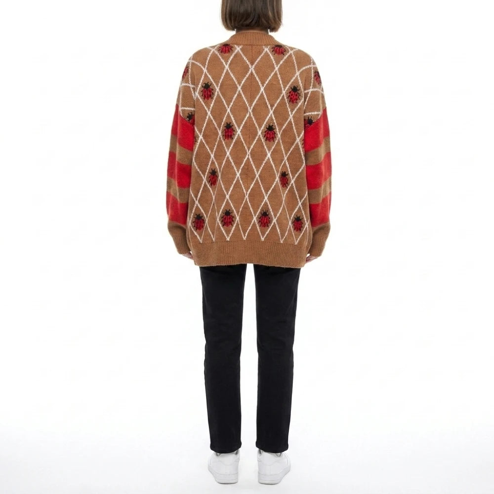 Survival of the Thickest S3 Mavis Beaumont Ladybug Print Cardigan