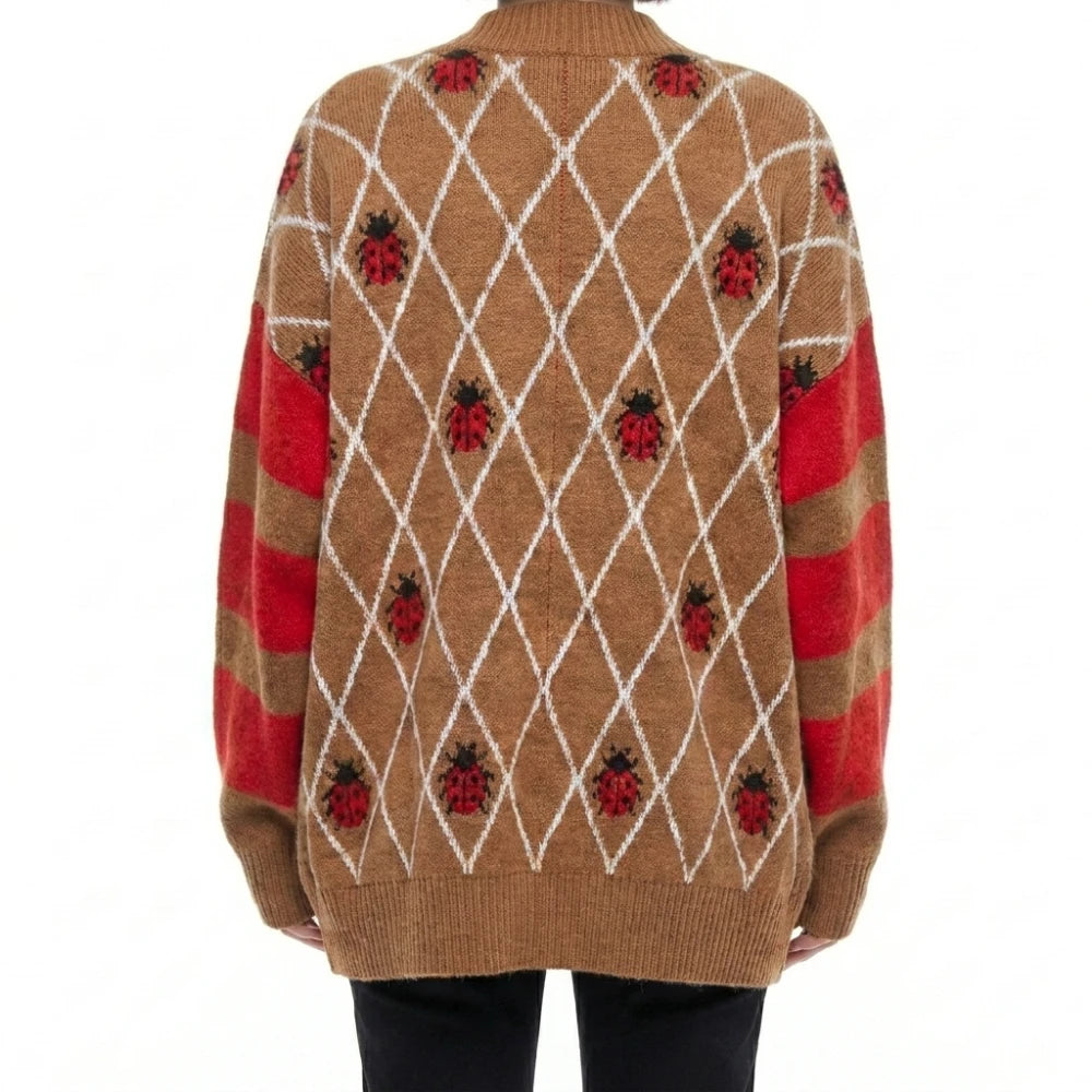 Survival of the Thickest S3 Mavis Beaumont Ladybug Print Cardigan