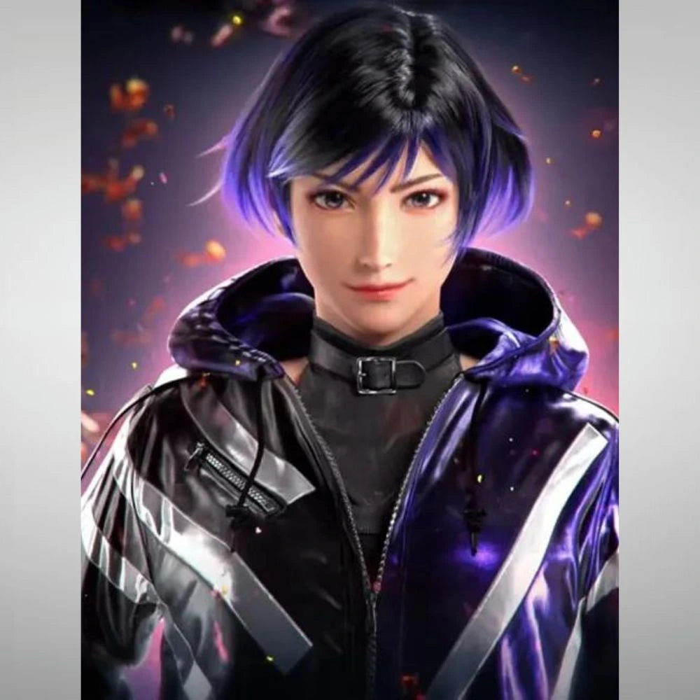 Tekken 8 Reina Mishima Black and Purple Jacket