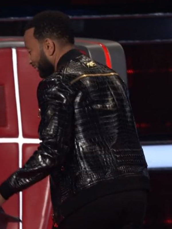 The Voice John Legend Crocodile Leather Jacket