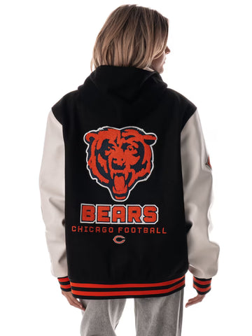 The-Wild-Collective-Chicago-Bears-Hooded-Varsity-Jacket-Black