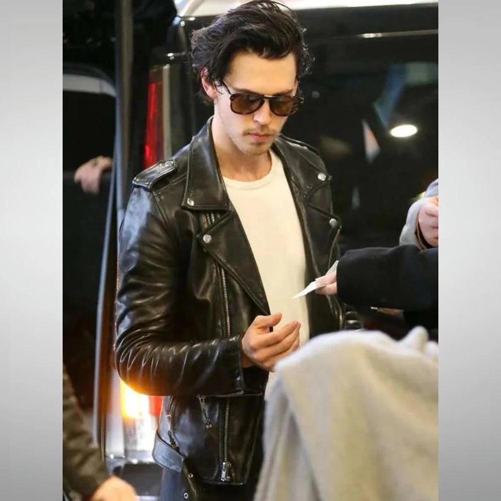 The Bikeriders Austin Butler Black Leather Jacket