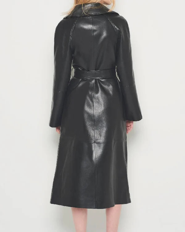 Meryl Streep The Devil Wears Prada 2 Black Leather Trench Coat