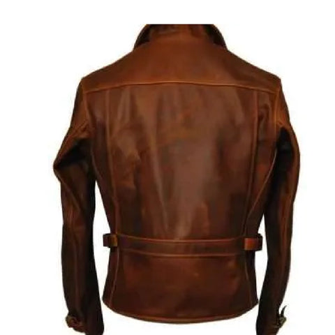 The First Avengers Distressed Brown Leather Jacket