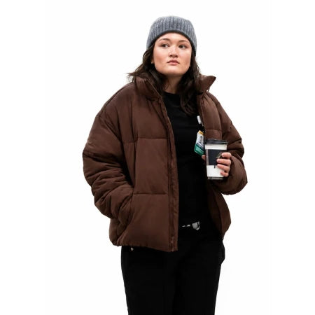 Isa Briones The Pitt S03 Dr. Trinity Santos Brown Puffer Jacket