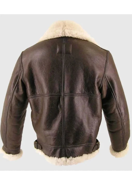 Thomas SF Shearling Sheepskin Brown Leather Jacket