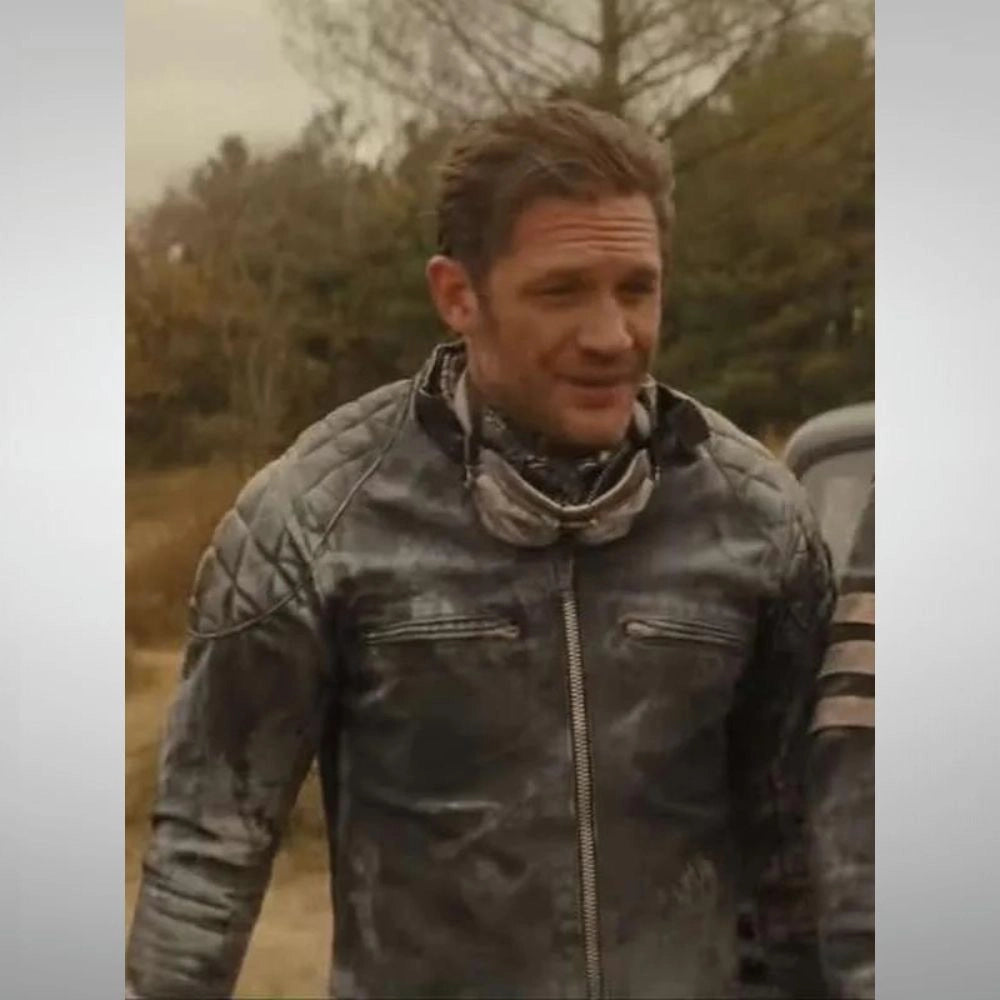 Tom Hardy  Quilted Black Leather Jacket