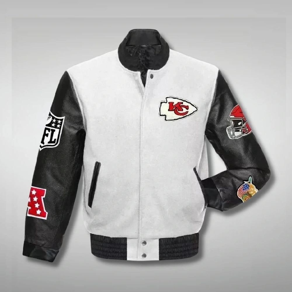 Chiefs white varsity jacket