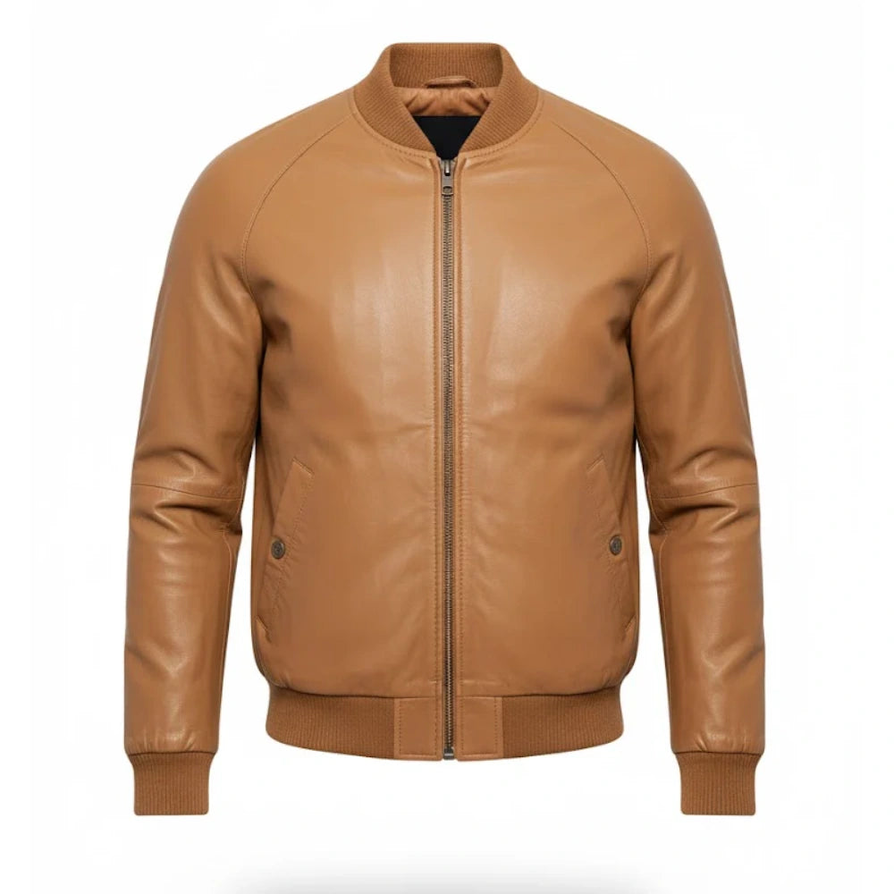 Trendy Tan Bomber Jacket Mens