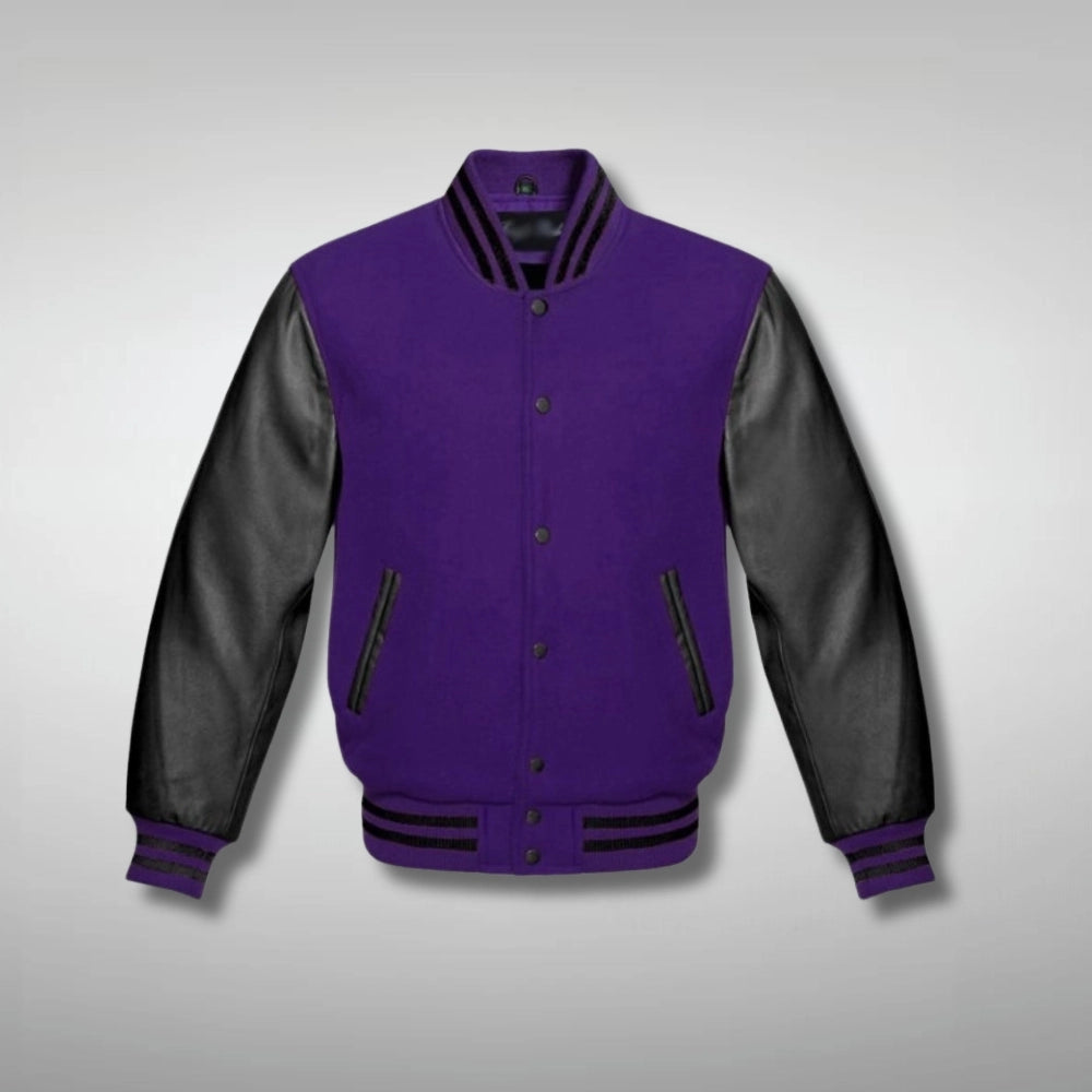 Purple and Black Varsity Jacket