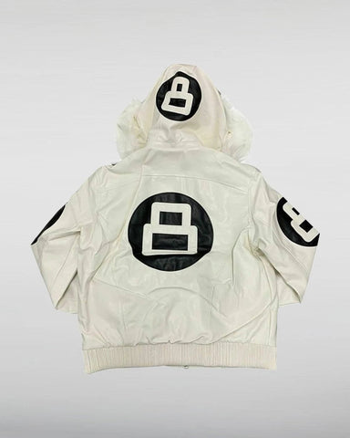 8 Ball Multiple Colors Bomber Hooded Leather Jacket