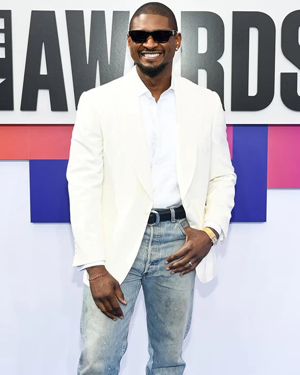 Usher White Coat Blazer BET Awards 2024