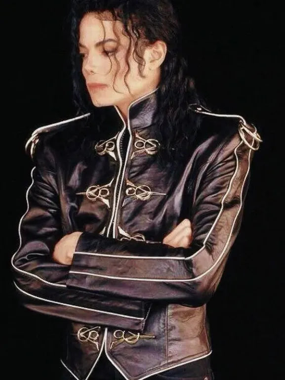 Michael Jackson Leather Jacket Black V8