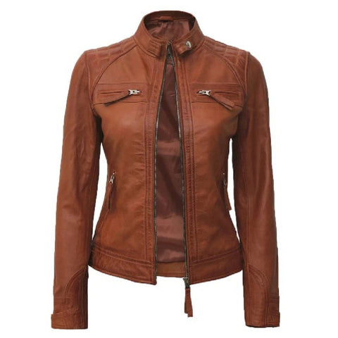 Womens Quilted Brown Jacket