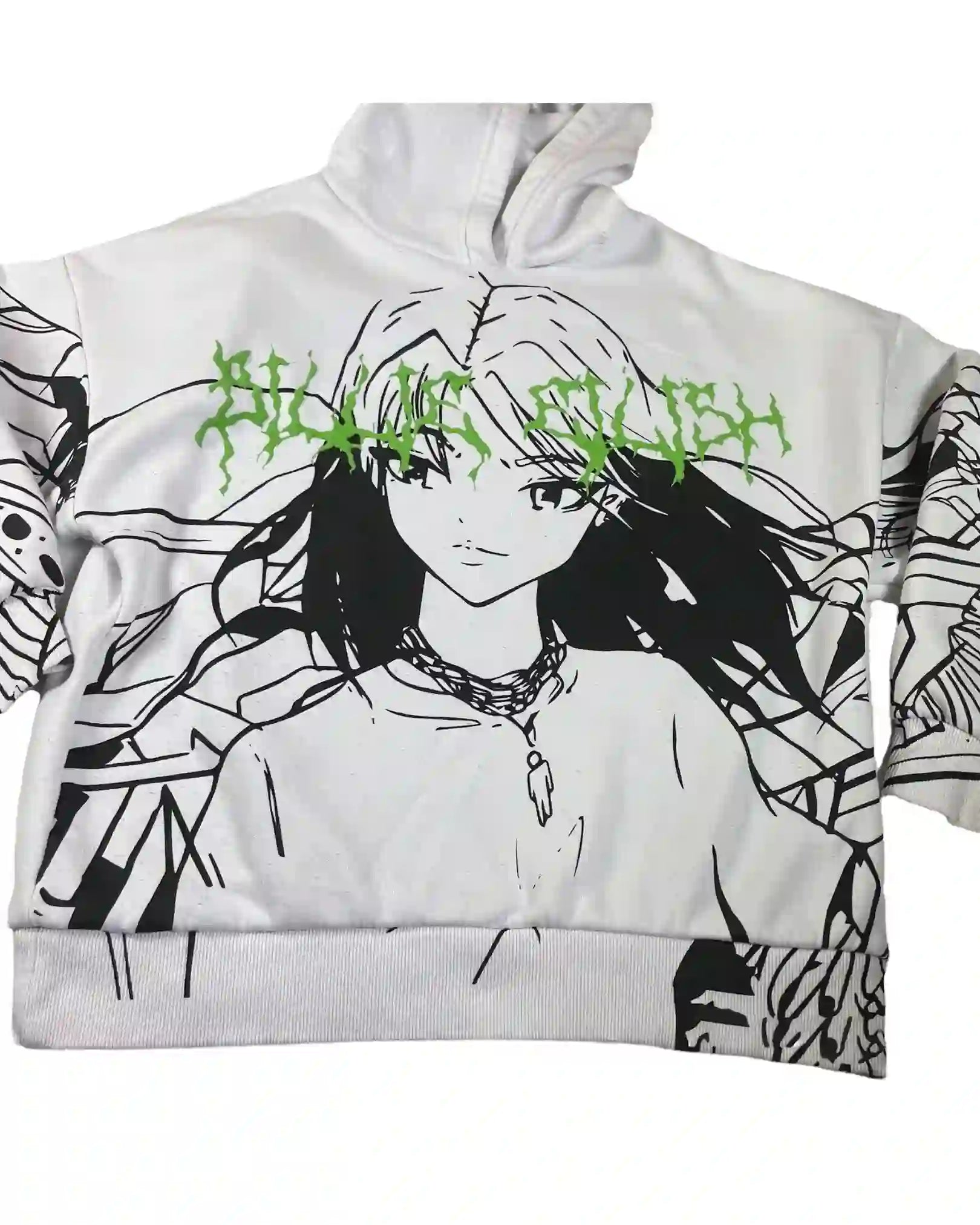 White Billie Eilish x Bershka Hoodie