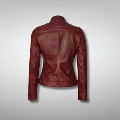 Maroon Motorcycle Leather Jacket