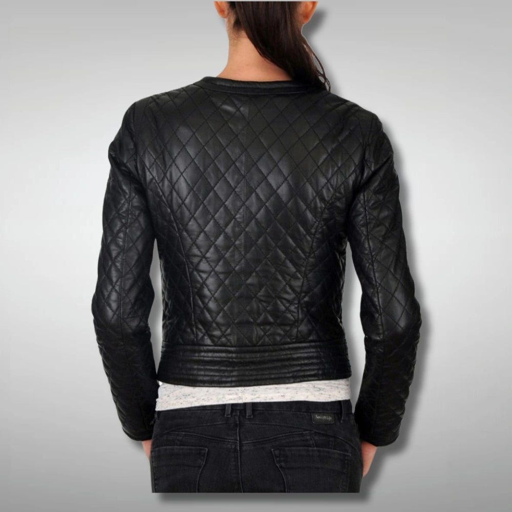 Black quilted jacket womens