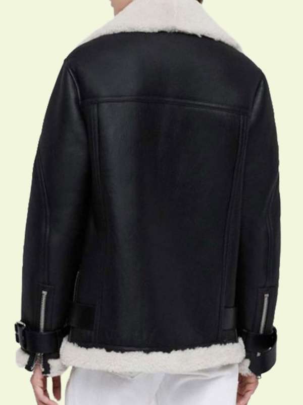 Womens-Shearling-Black-Leather-Biker-Jacket