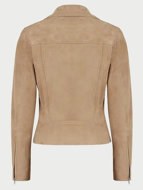 Womens-Tan-Suede-Biker-Jacket-Back