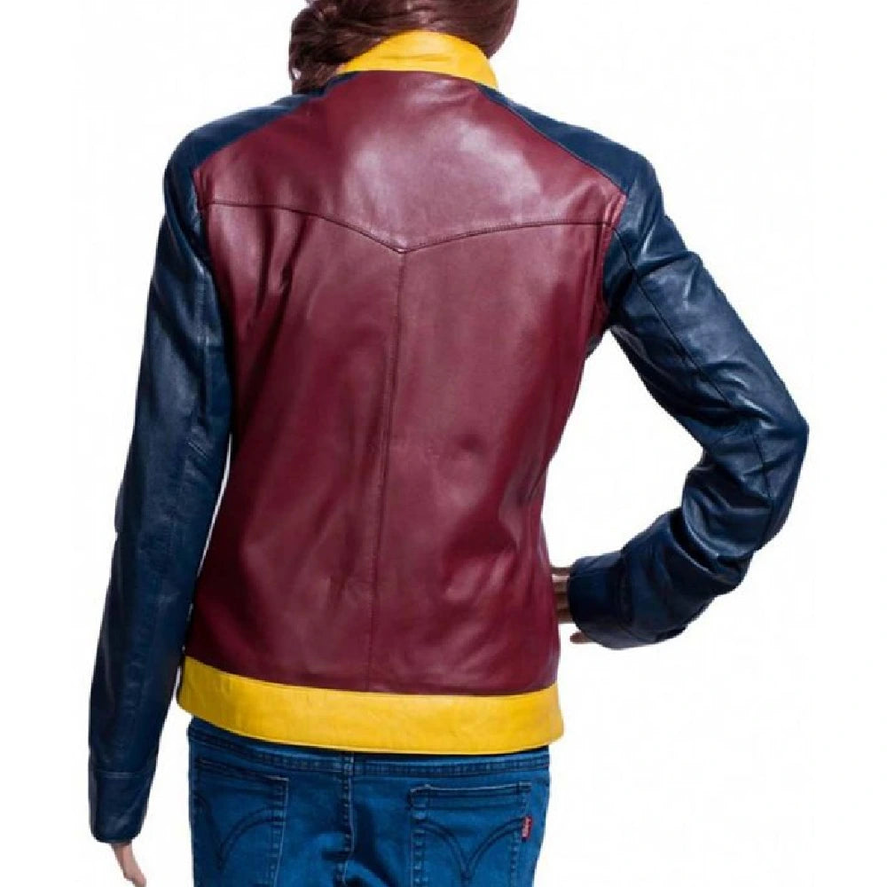 Wonder Woman Princess Diana Maroon Leather Jacket