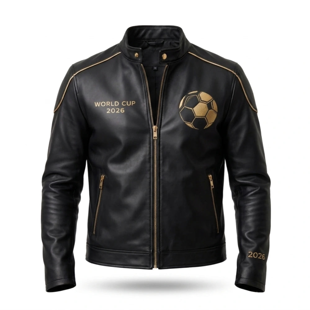 World Cup 2026 Black Leather Jacket