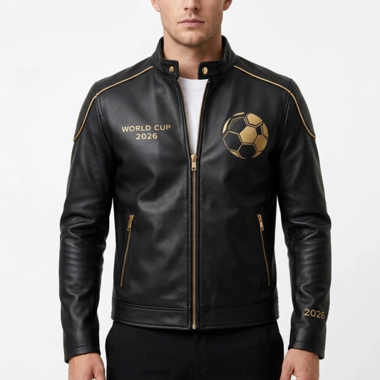 World Cup 2026 Black Leather Jacket
