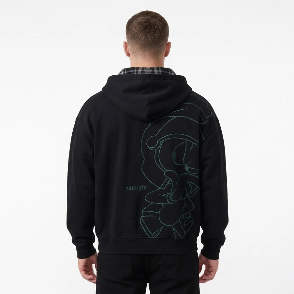 YoungLA Looney Tunes Plaid Zip Hoodie