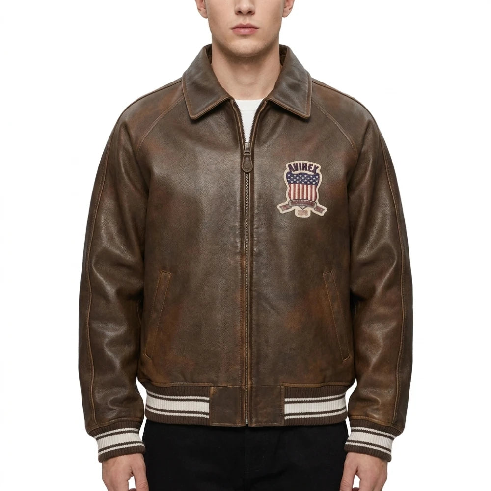 Avirex USA Icon Leather Bomber Jacket