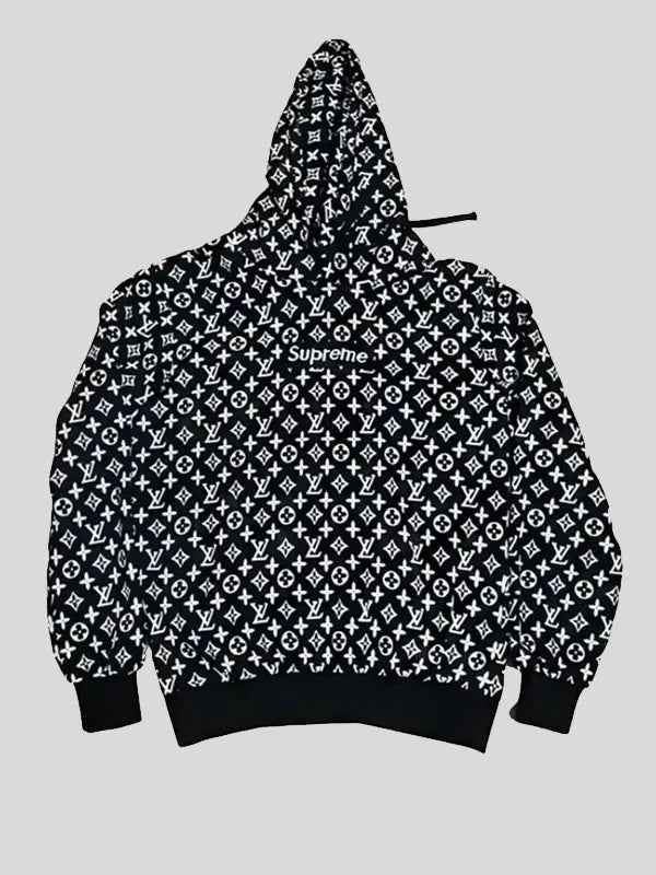 Black Supreme x Louis Vuitton Box Logo Hoodie